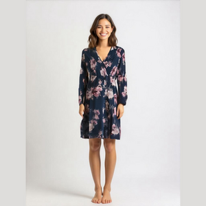Women's Shein Floral Wrap Dress Size XS Blue
